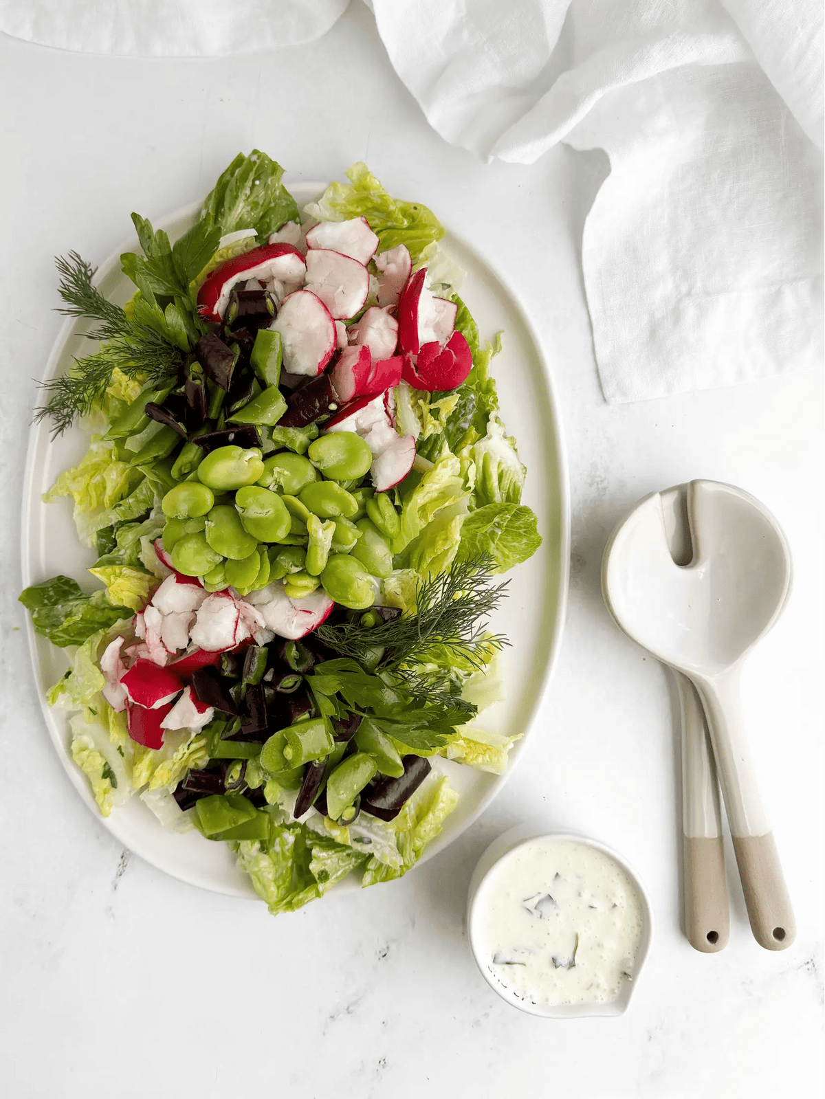 Spring Little Gems and Fava Bean Salad - Frantoio Grove