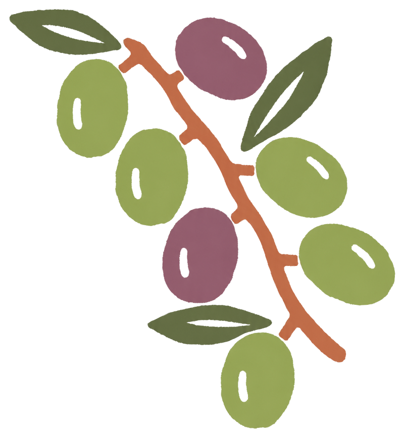 Olives on a branch