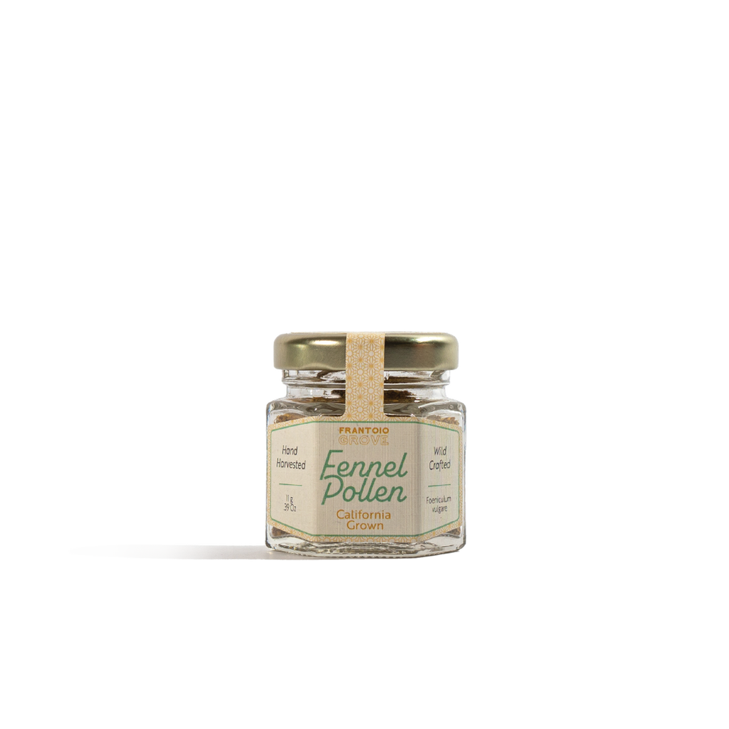 Frantoio Grove California fennel pollen jar, front
