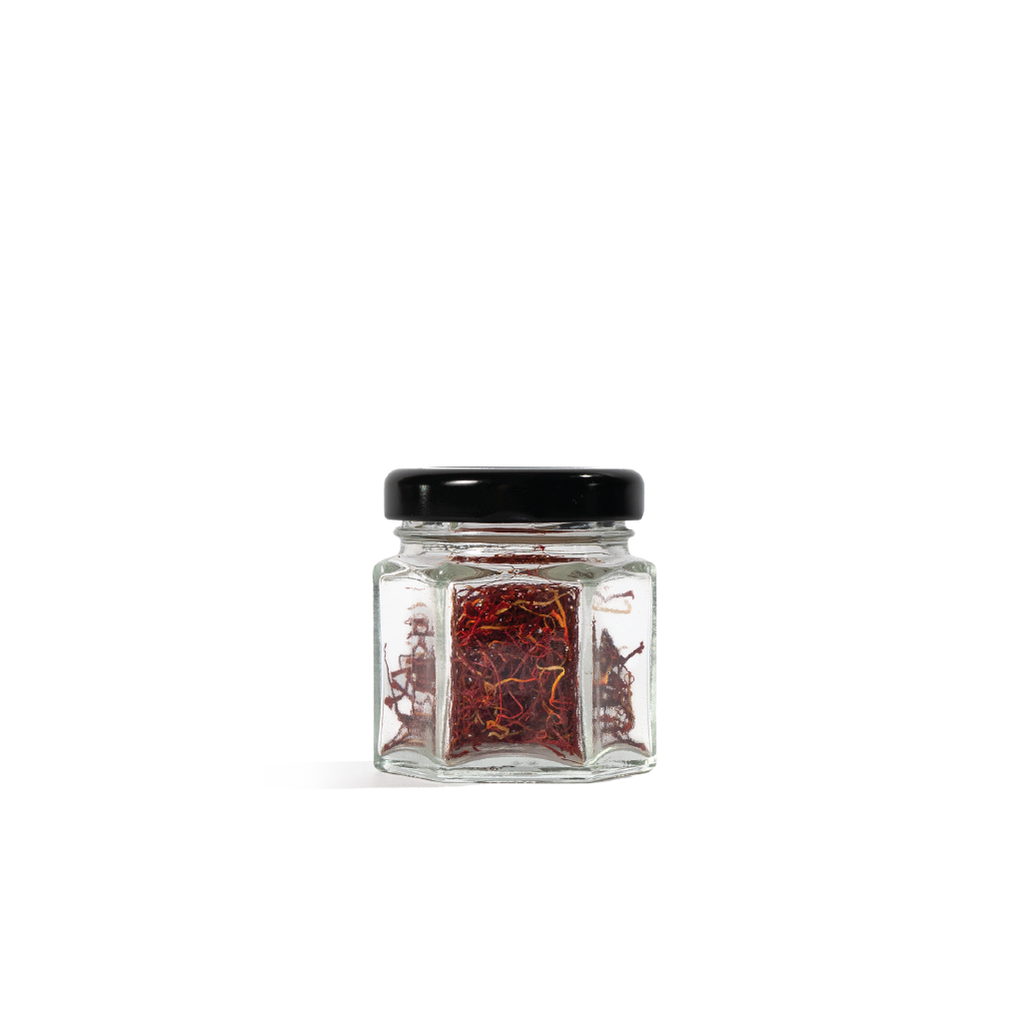 Frantoio Grove La Mancha saffron jar, back