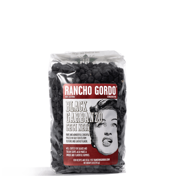 Rancho Gordo - Black Garbanzo Bean - Heirloom Bean - Dry Beans - Frantoio Grove